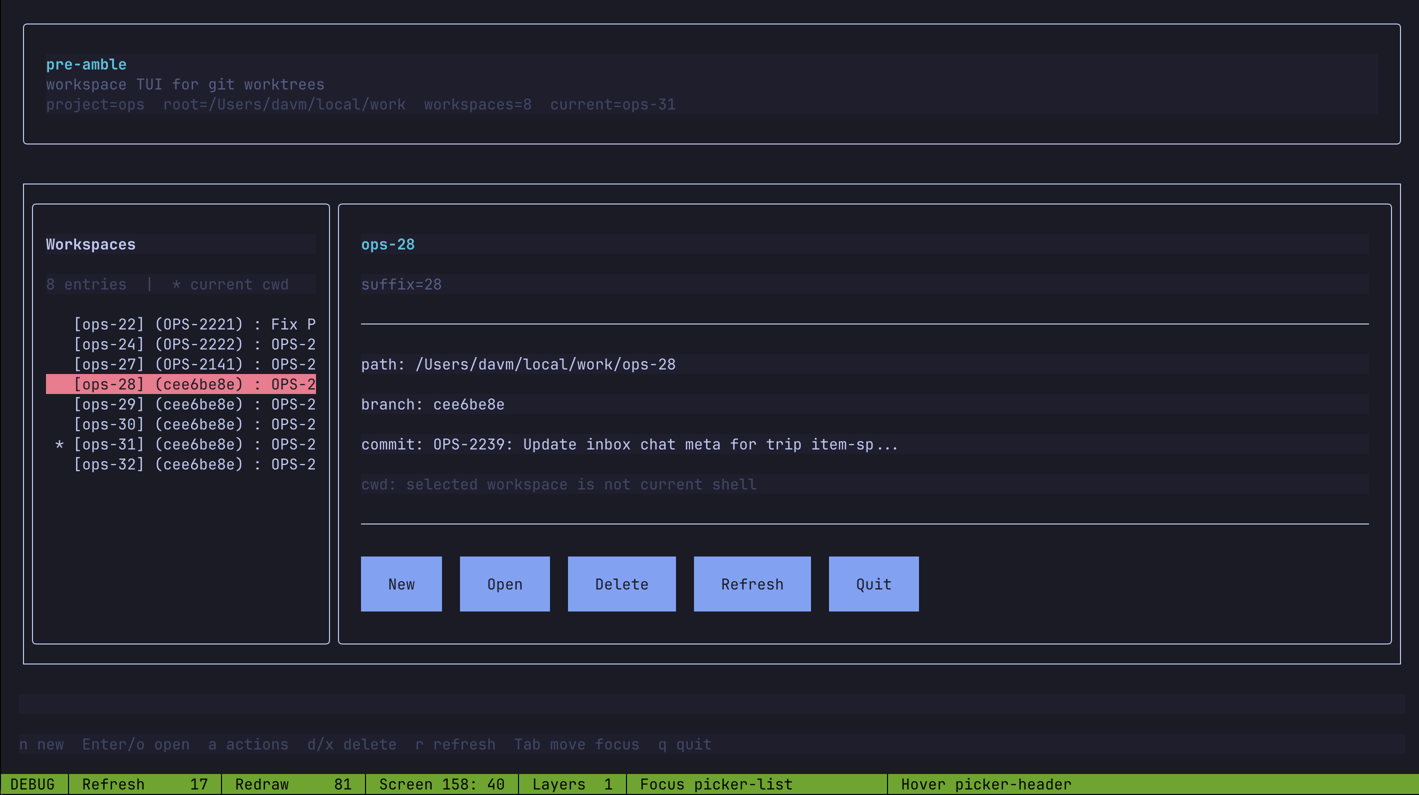 pre-amble worktree browser